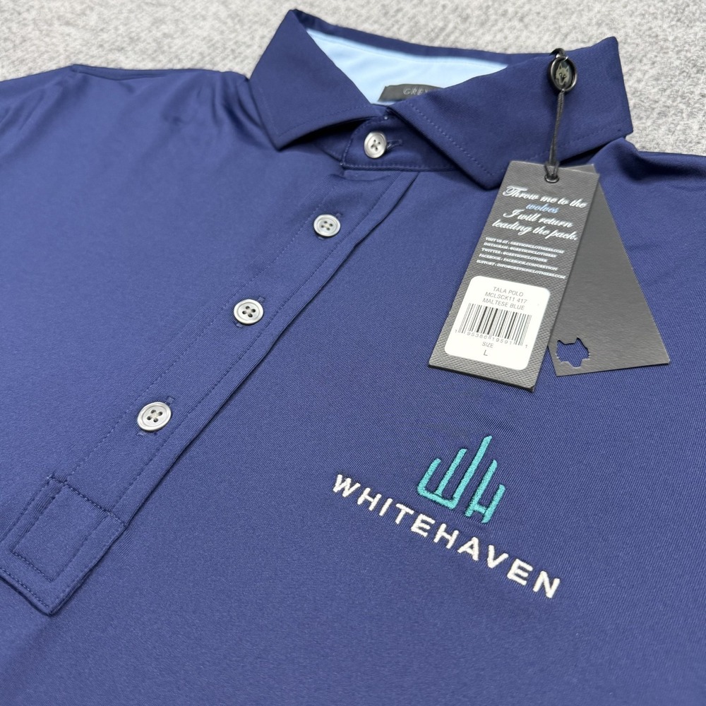 NWT Greyson Polo Shirt Mens Sz Large Navy Blue Stretch Wicking Performance Golf
